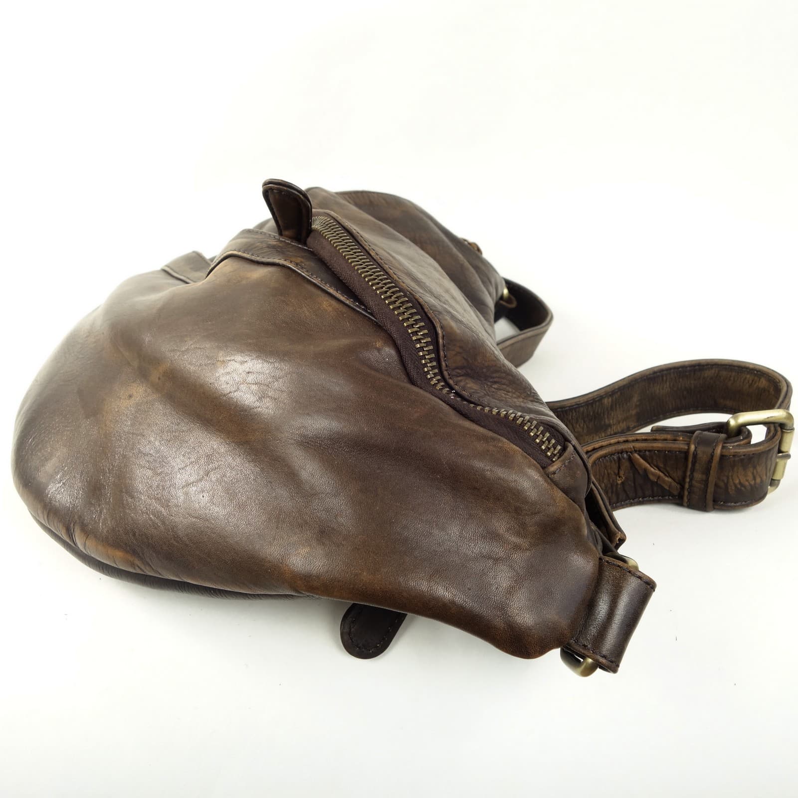 Collection Esprit Cuir BEN sac banane cuir marron vintage homme