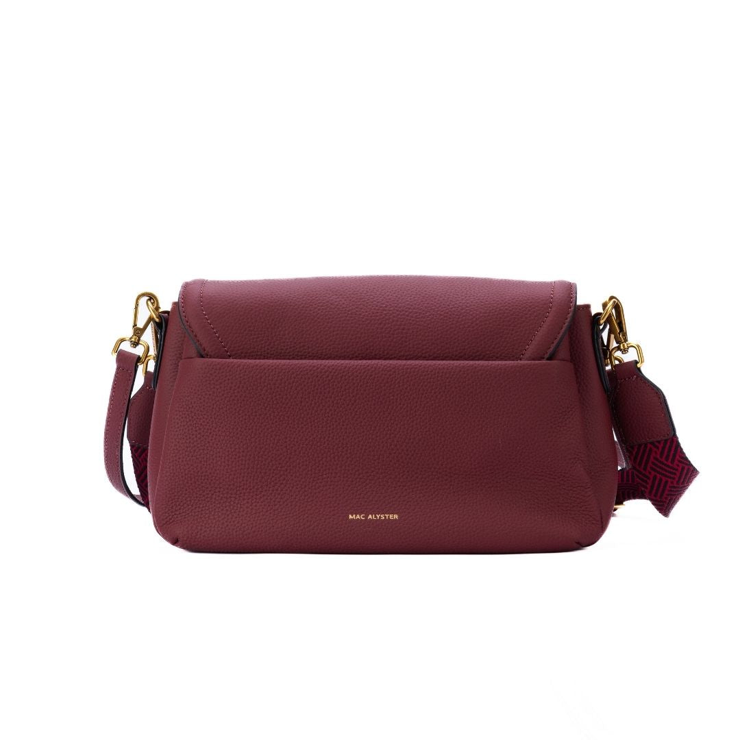 MAC ALYSTER Giulia sac à rabat cuir noir 27 cm femme