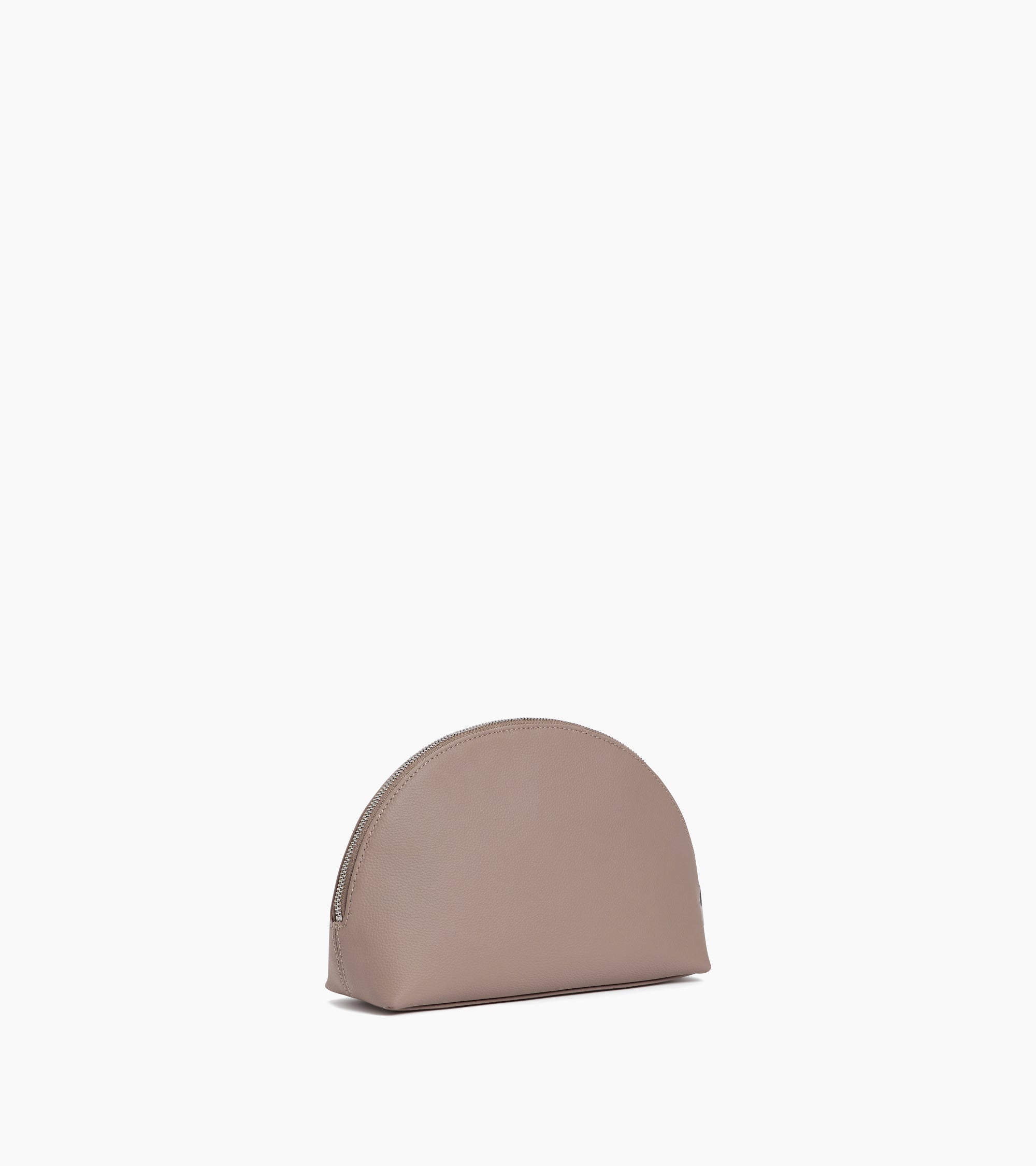 Le Tanneur trousse de toilette demi-lune gris cuir grainé