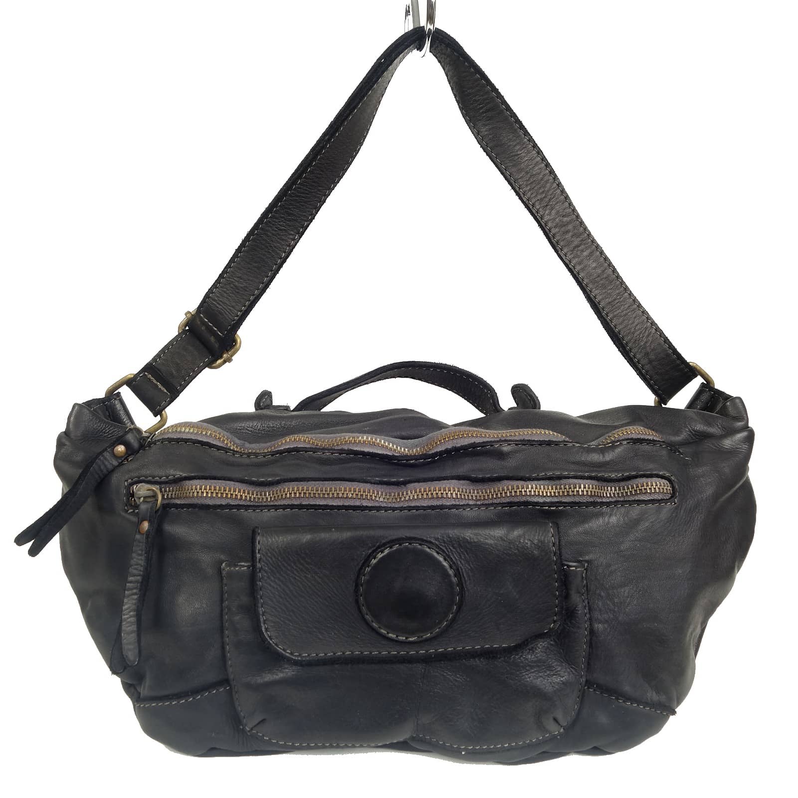 Collection Esprit Cuir DARIO sac banane XL noir cuir