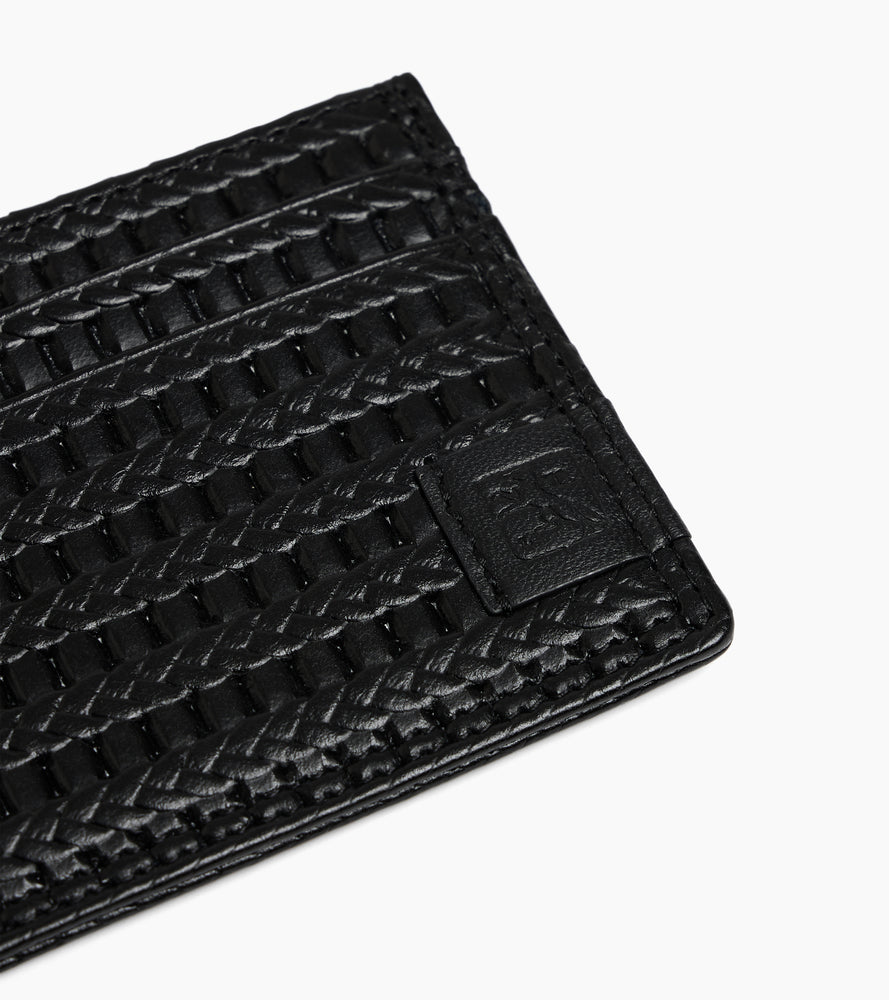 Le Tanneur Martin porte-cartes cuir embossé noir anti-RFID