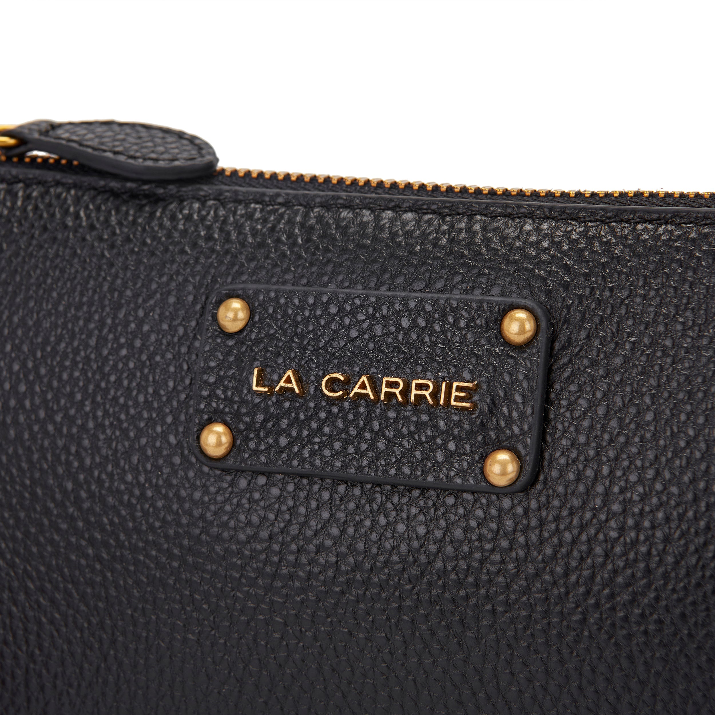 La Carrie Bag Foulard portefeuille noir cuir 25x4x13,5cm