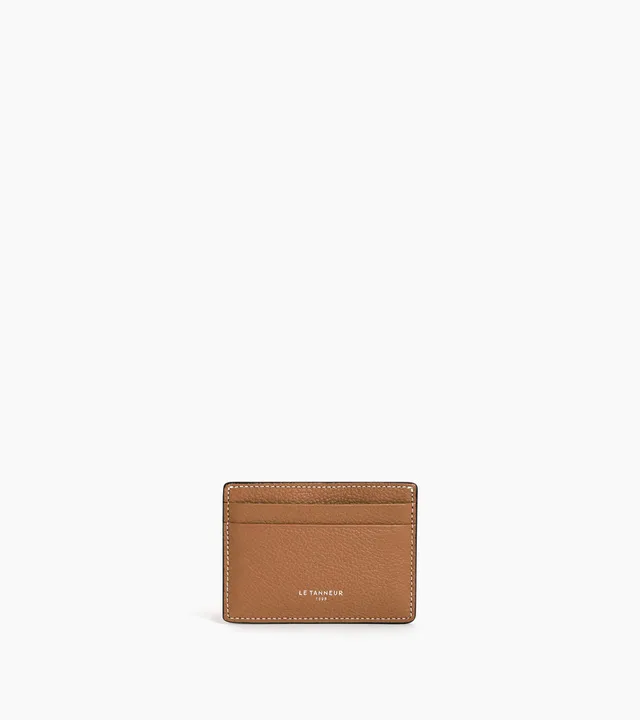 Le Tanneur Emile porte-cartes cuir grainé marron tan