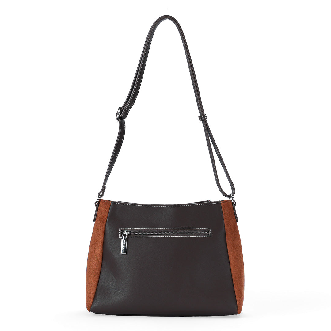 Mac Alyster Fauve sac besace daim chocolat lune