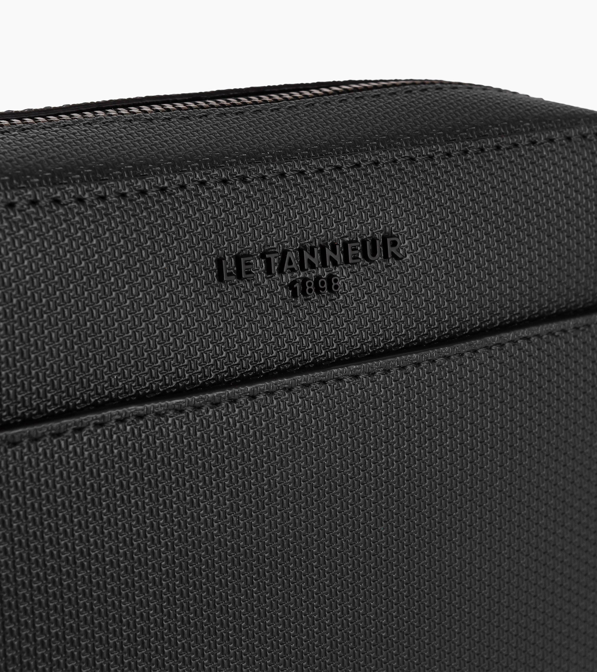 Le Tanneur Emile petite sacoche cuir signature T noir Black