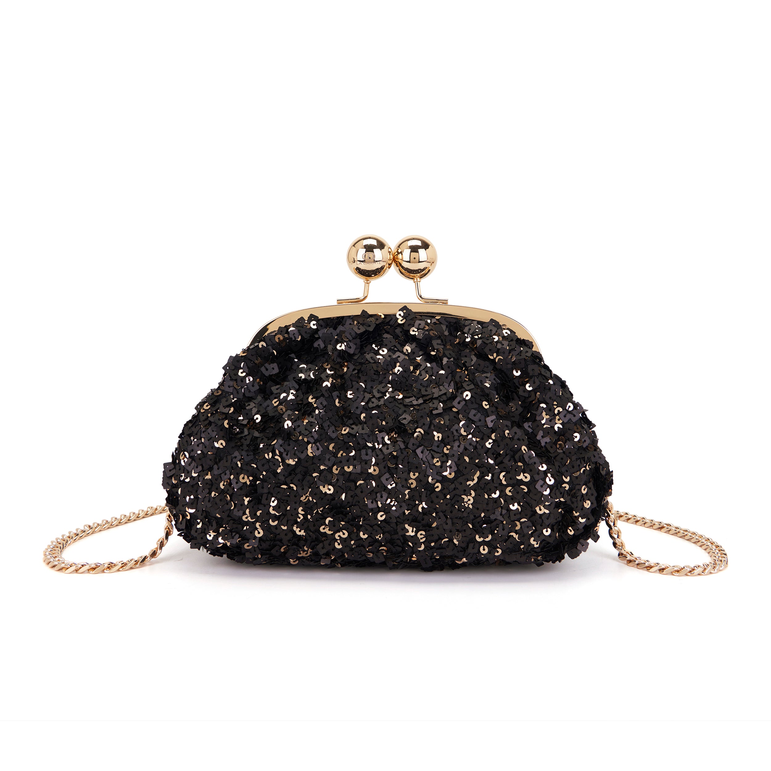 La Carrie Bag Capsule sac bandouliere paillettes noir 32x11x16
