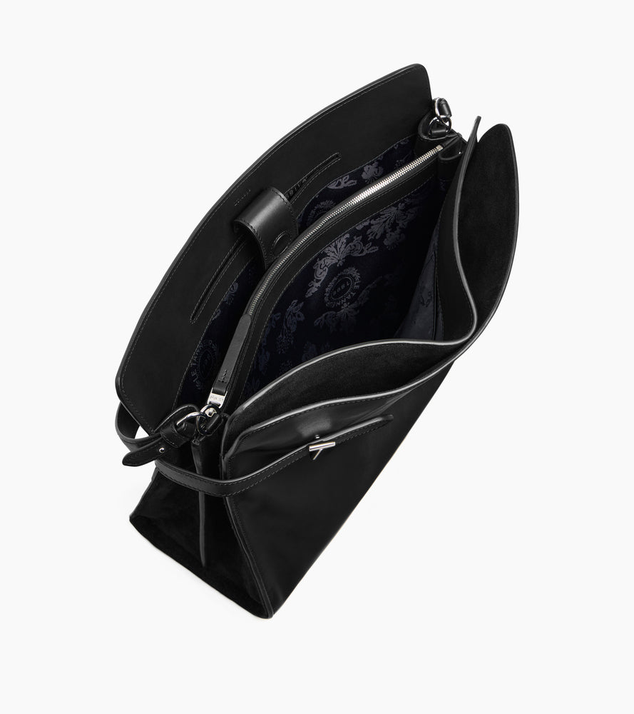 Le Tanneur Emie sac épaule maxi cuir lisse nubuck noir