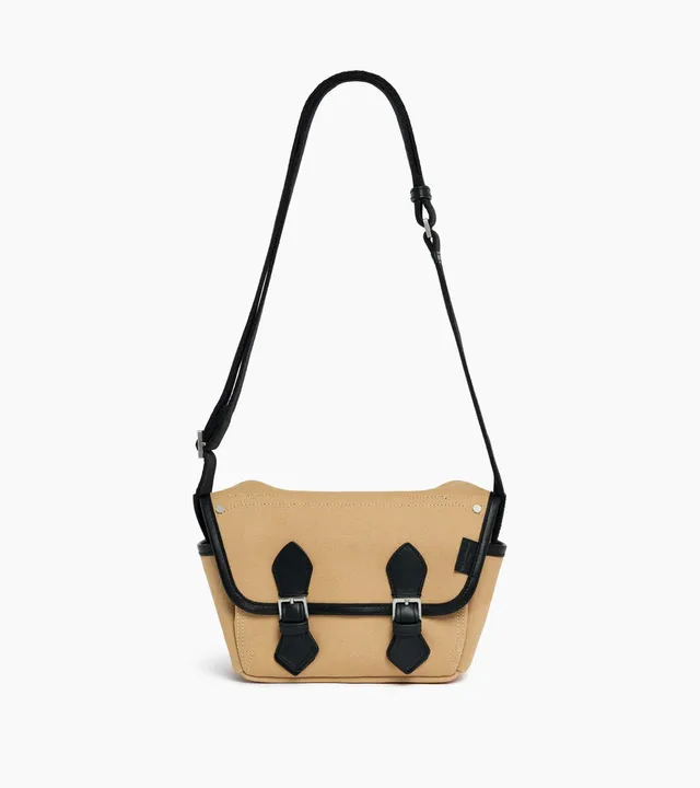 Le Tanneur Solveig petit sac bandoulière toile coton cuir lisse