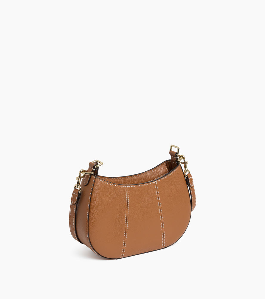 Le Tanneur Juliette Petit Sac Demi-Lune Cuir Camel
