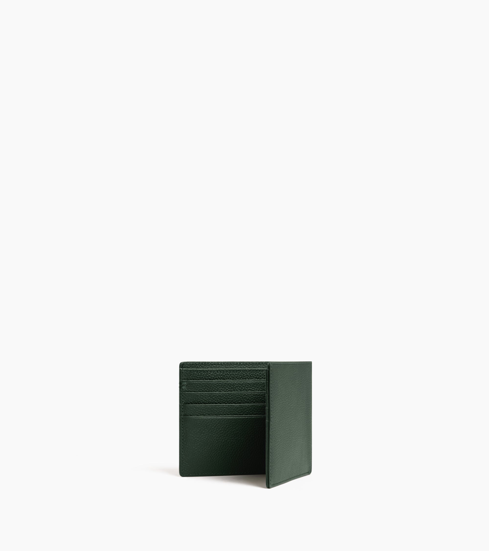 Le Tanneur Lucien porte-cartes cuir grainé vert malachite