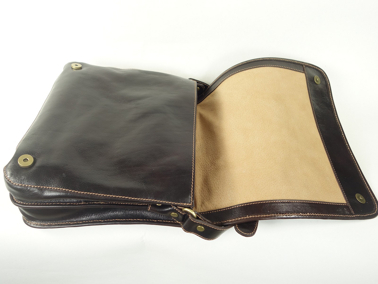 Collection Esprit Cuir Modena besace cuir brun messenger