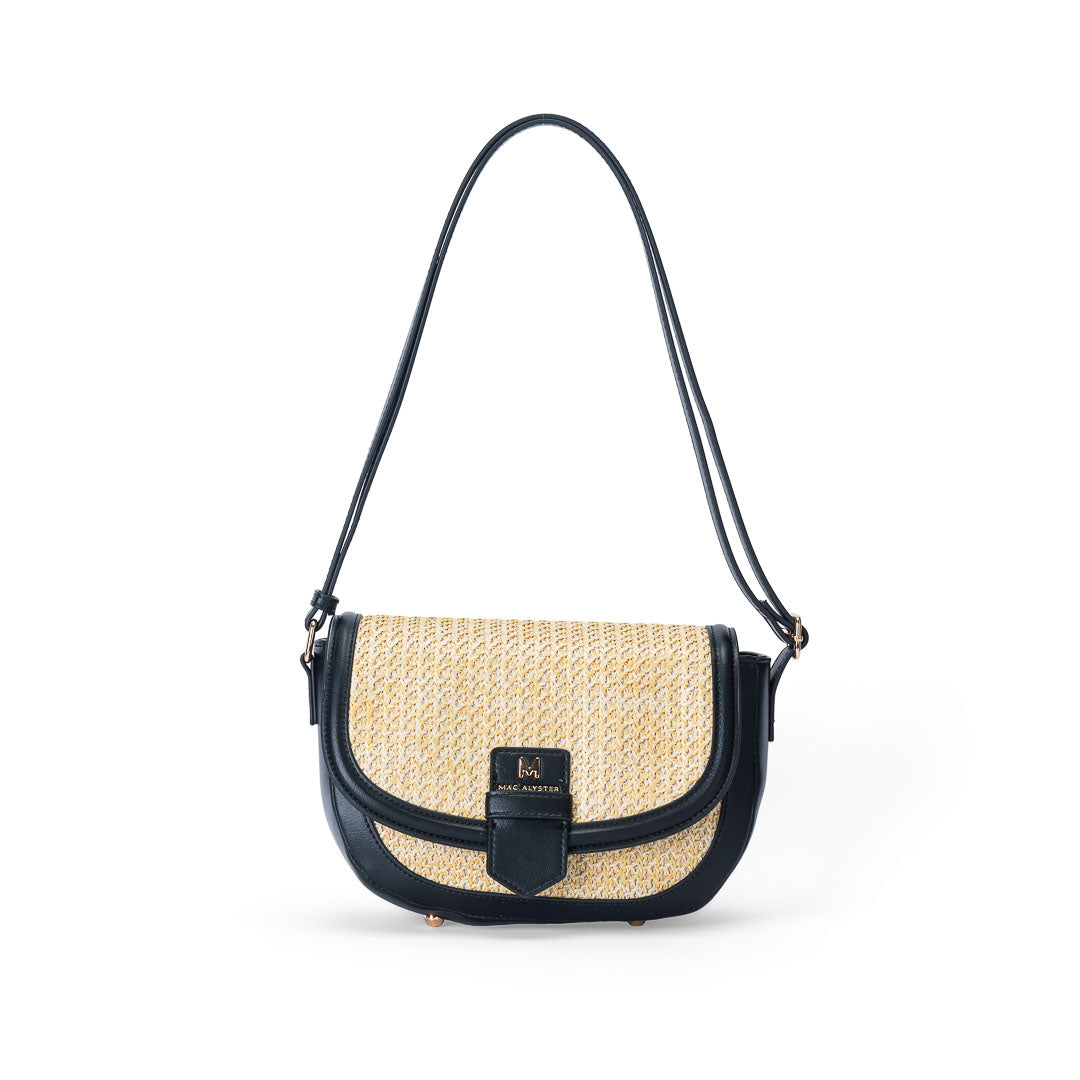 Mac Alyster Venise sac à rabat vert clair raphia