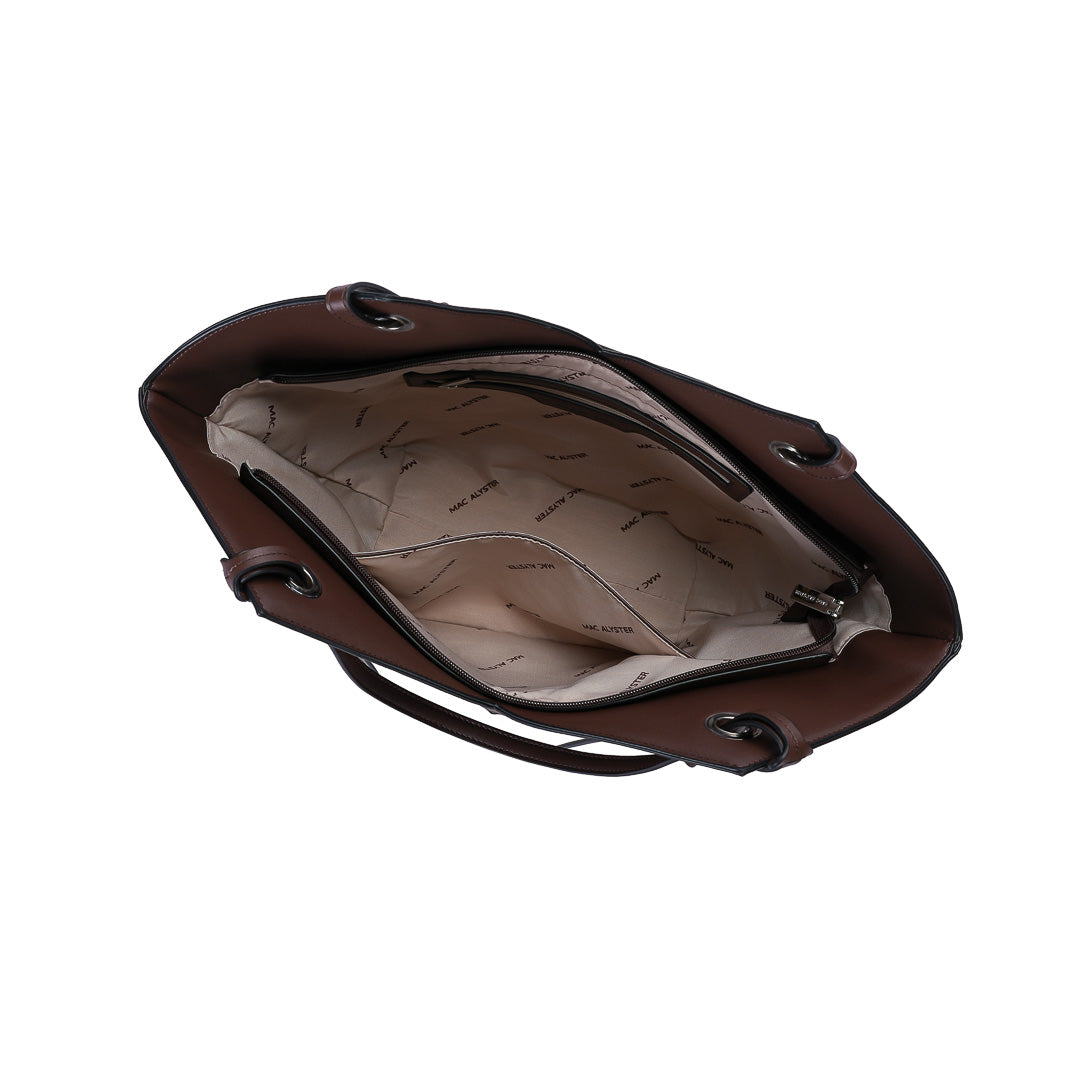 Mac Alyster Captivante grand sac shopping Noir suédine 49 cm