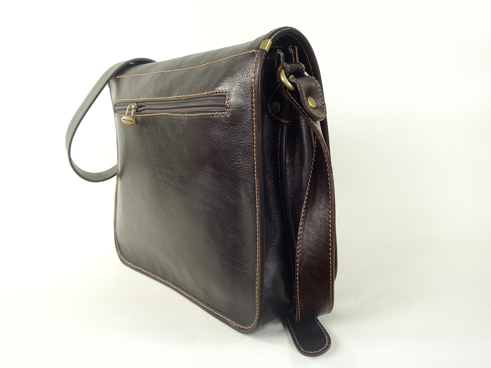Collection Esprit Cuir Modena besace cuir brun messenger