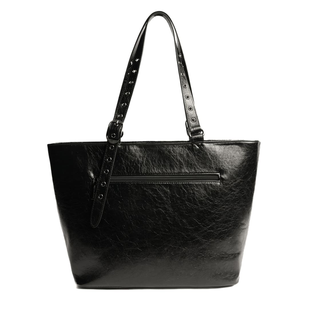 Mac Alyster Format A4 sac cabas Noir synthétique trapèze