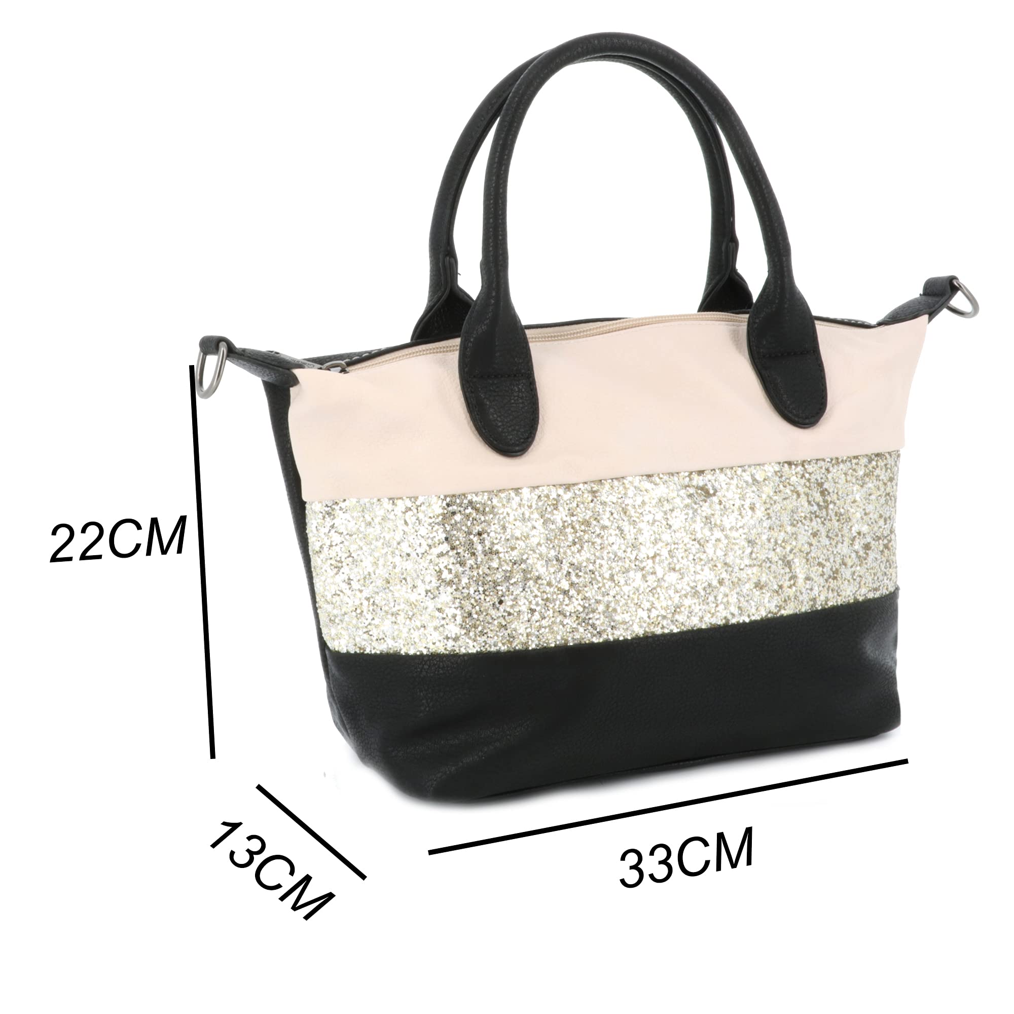 Gallantry Sacs Bandoulière Sac Paillettes Beige Noir Doré