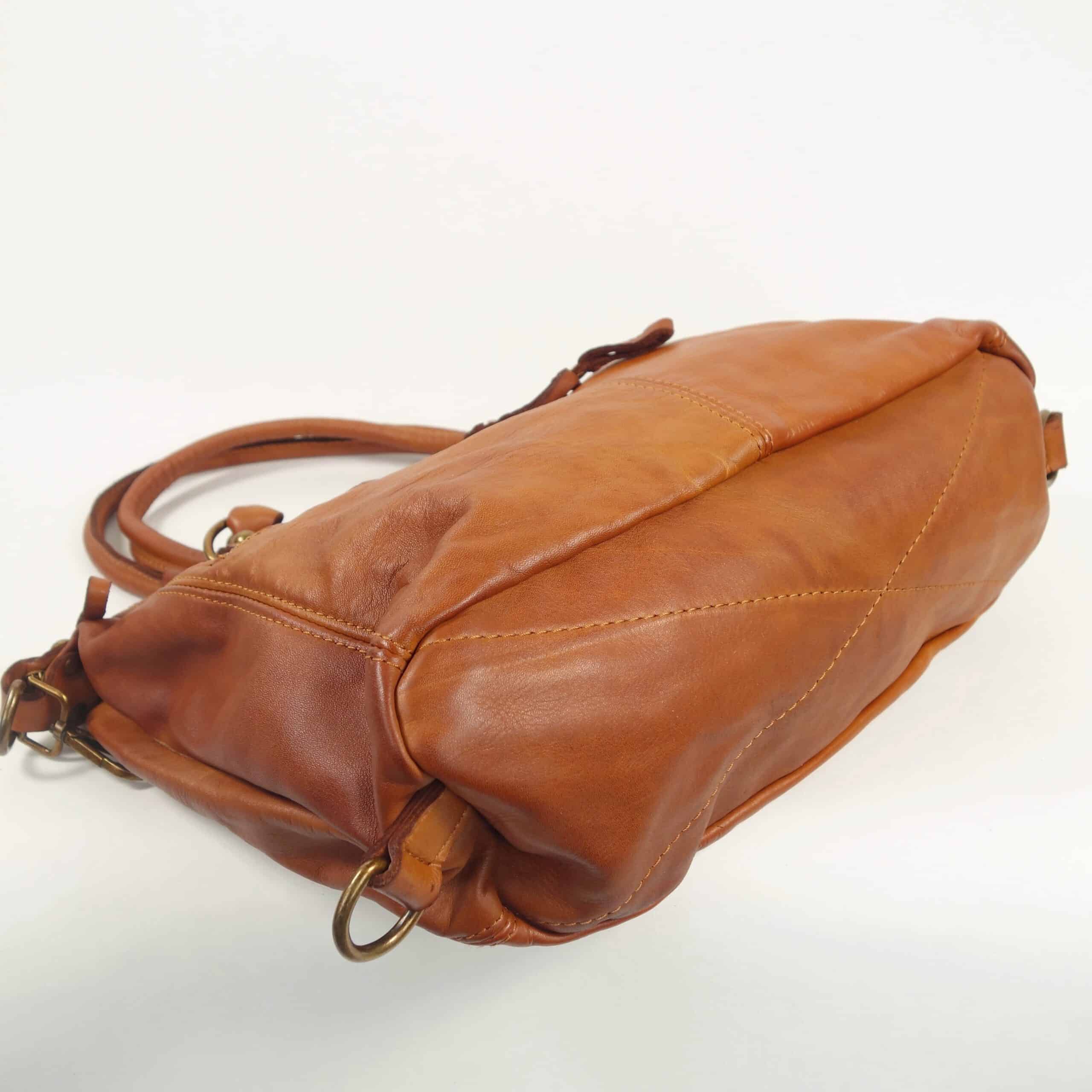 Collection Esprit Cuir ANGELA sac épaule cuir naturel A4