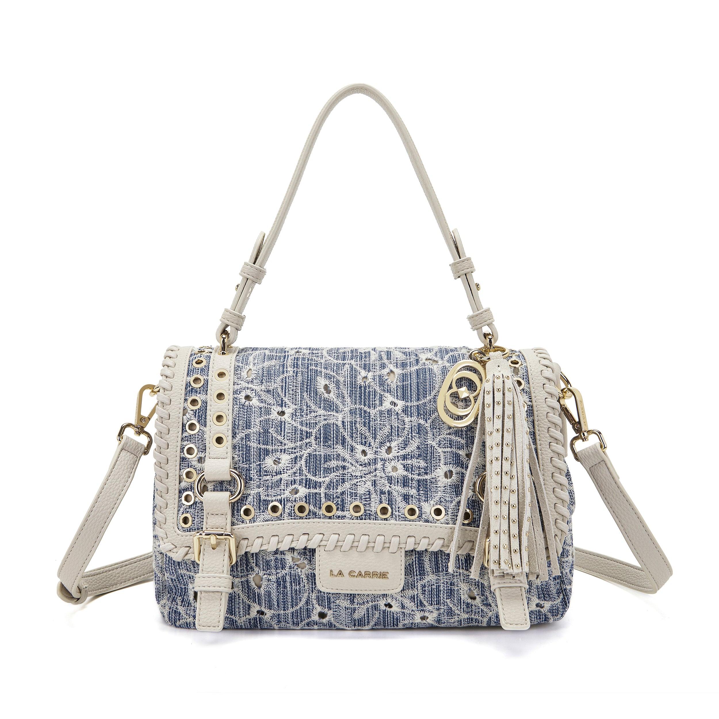 La Carrie Bag Atena sac shopping jean bleu 30x16x18 cm