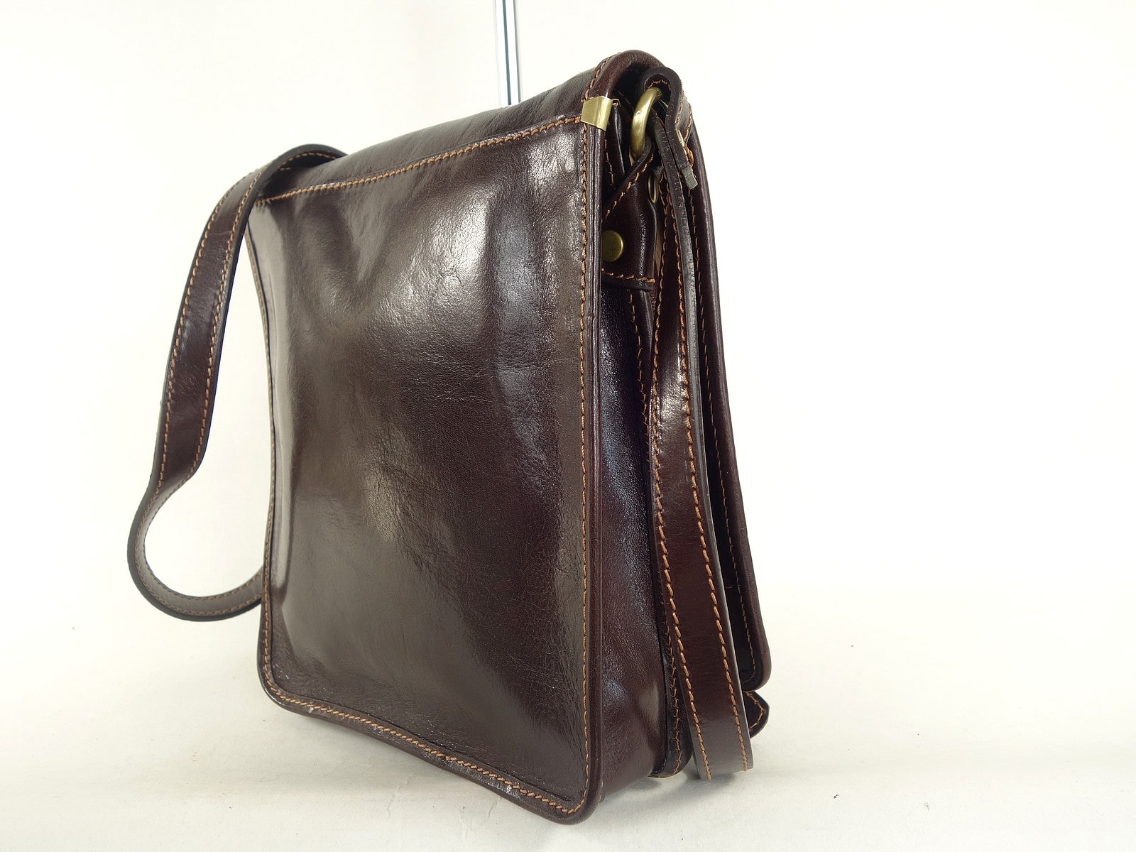 Collection Esprit Cuir Milano besace bandoulière brun cuir homme