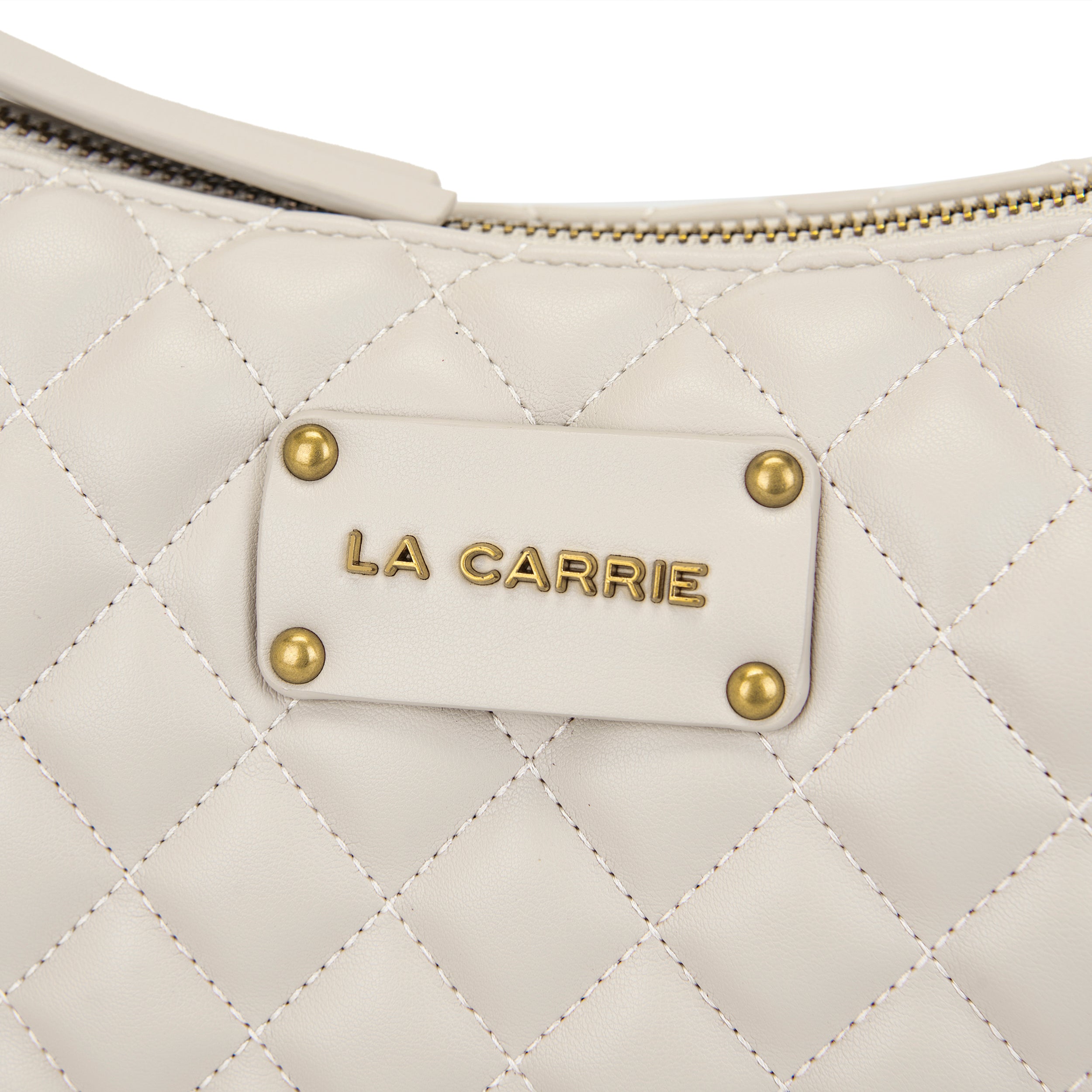 La Carrie Touchy sac bandoulière ivoire matelassé PU
