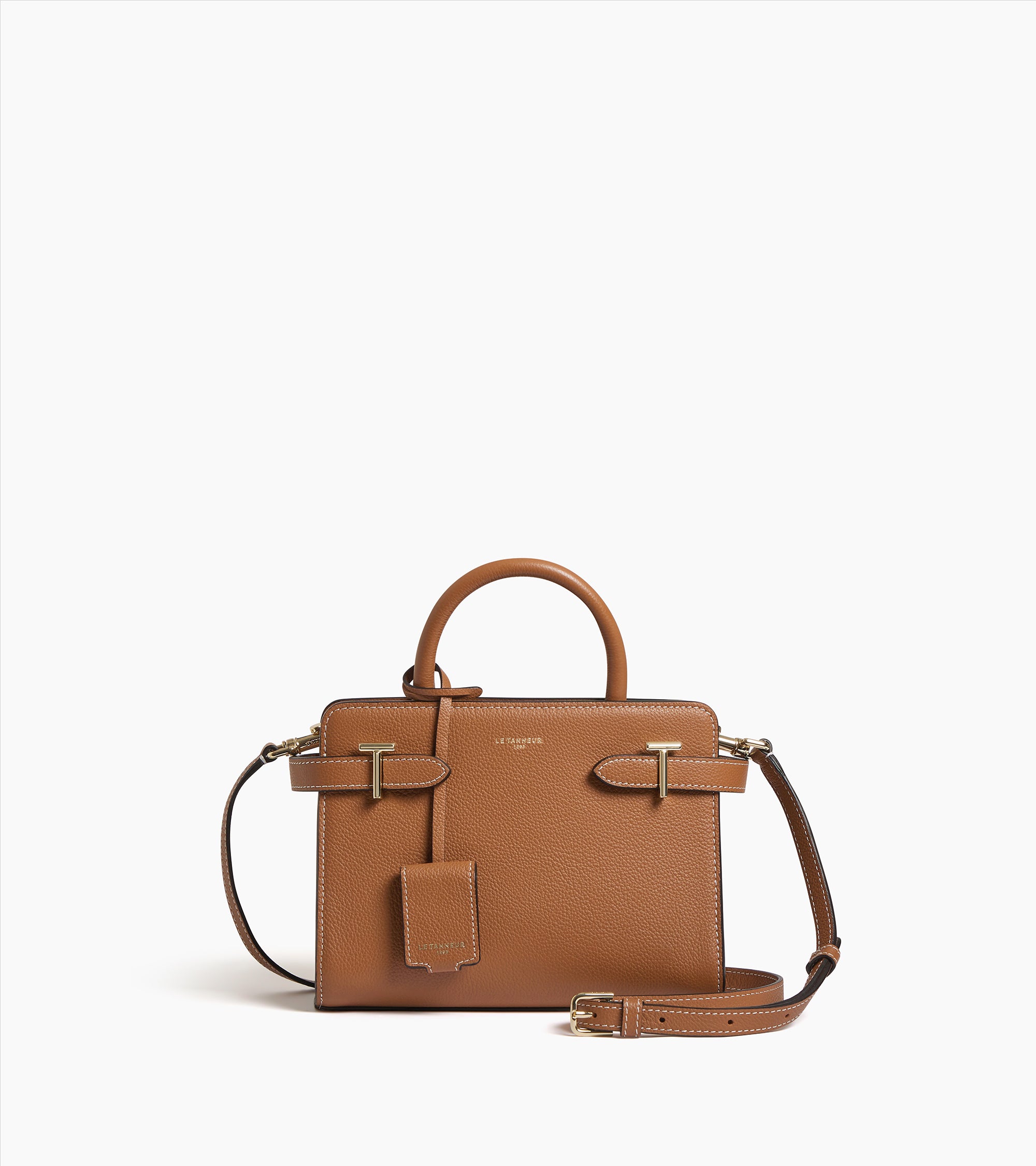 Le Tanneur Emilie petit sac à main cuir marron 3 compartiments