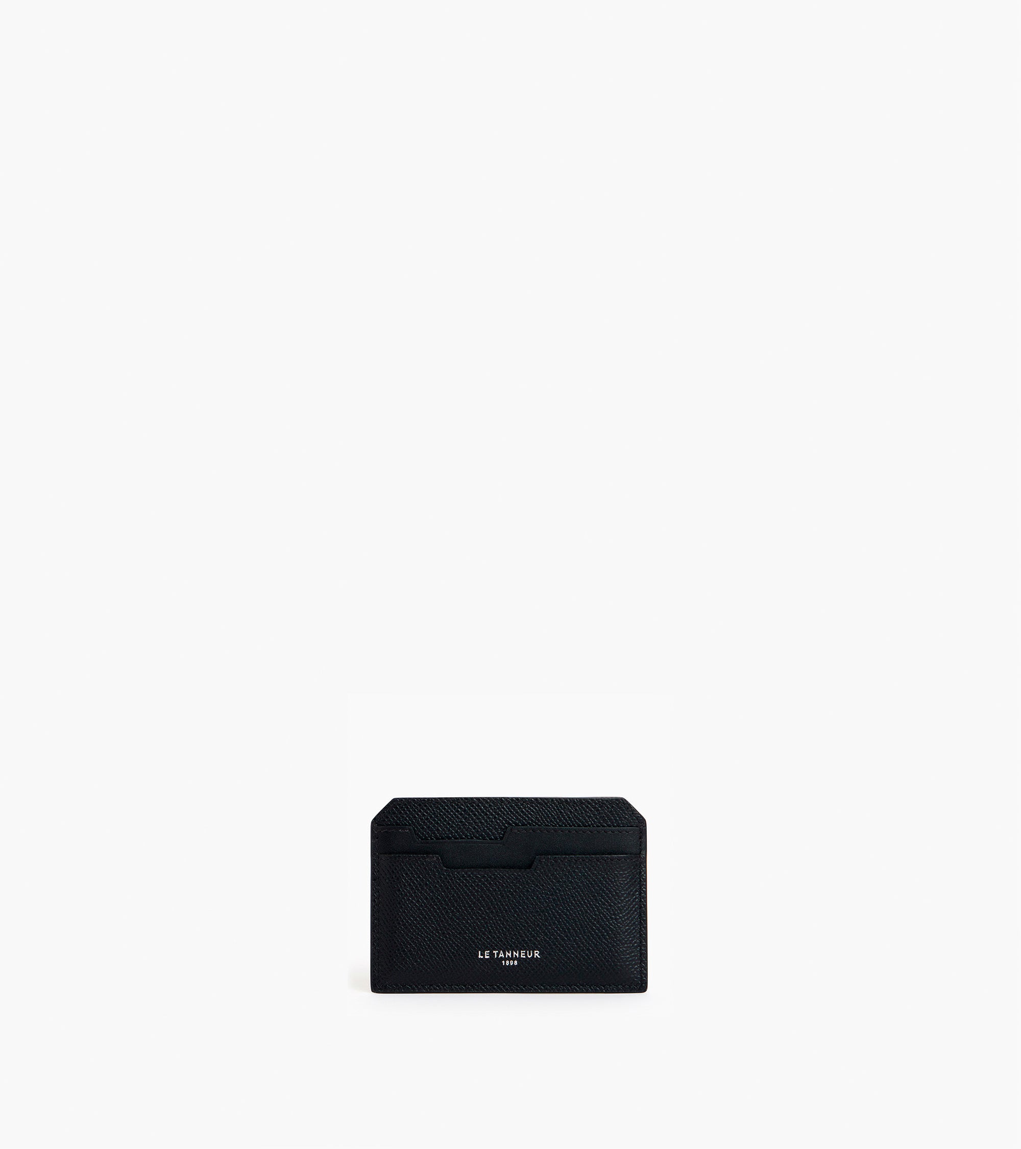 Le Tanneur Gaston porte-cartes cuir grain croisé Black