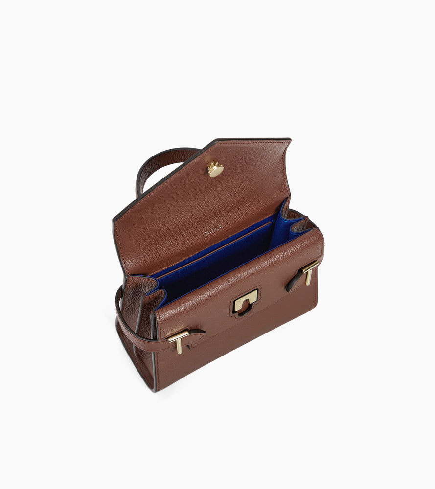 Le Tanneur Emilie petit sac à main cuir grainé double rabat