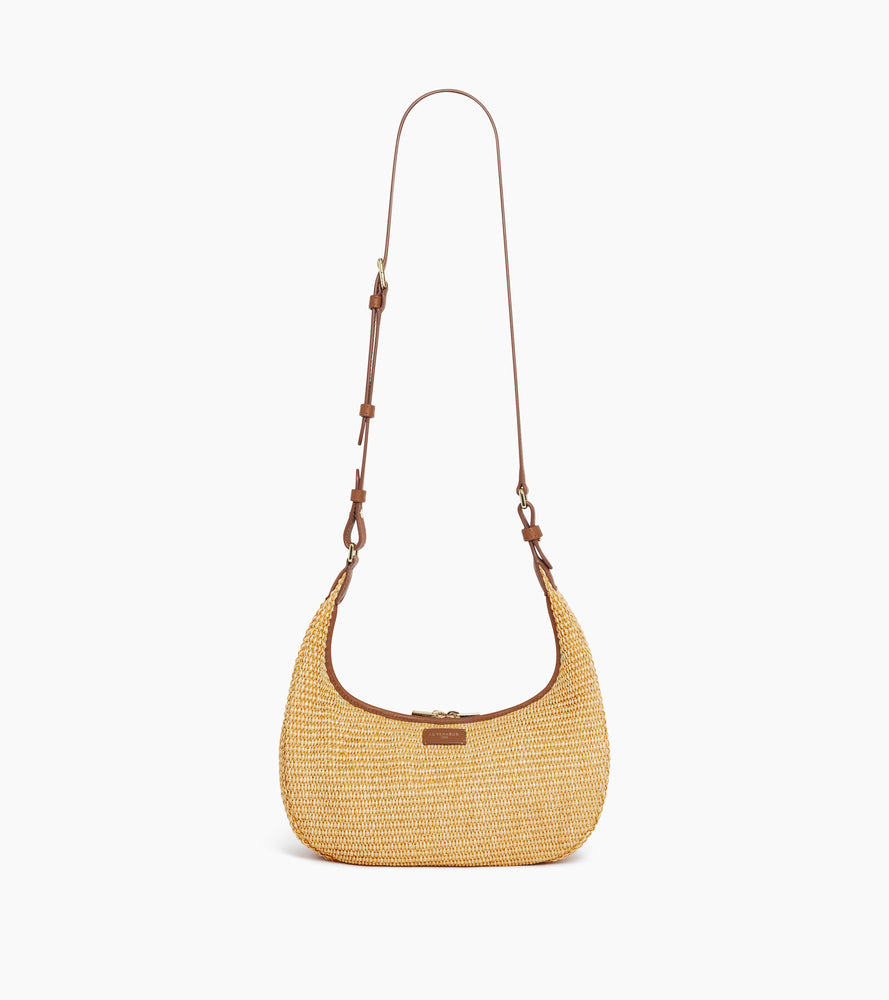 Le Tanneur Juliette Petit Sac Hobo Raphia Natural Tan