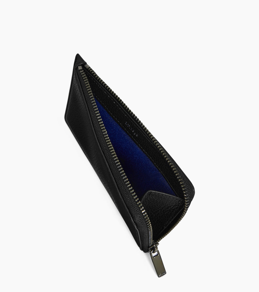 Le Tanneur Emilie porte-cartes zippé cuir grainé noir
