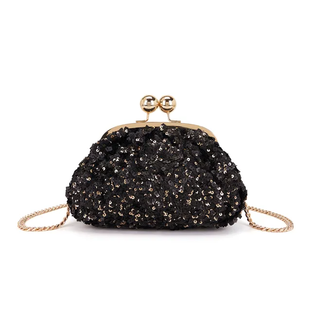 La Carrie Bag Capsule sac bandouliere paillettes noir 32x11x16