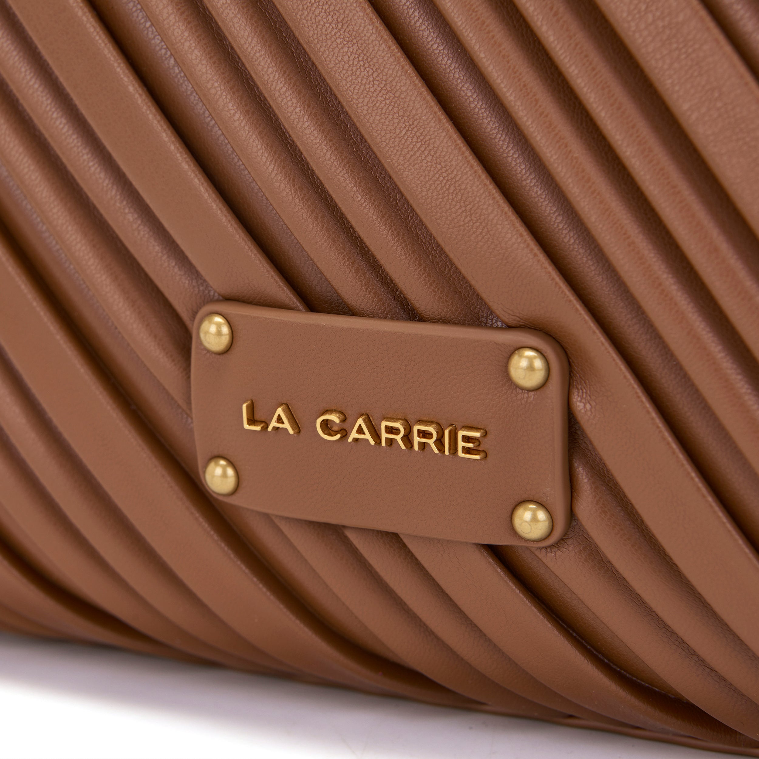 La Carrie Plissé sac épaule cognac plissé 31x10x22 cm
