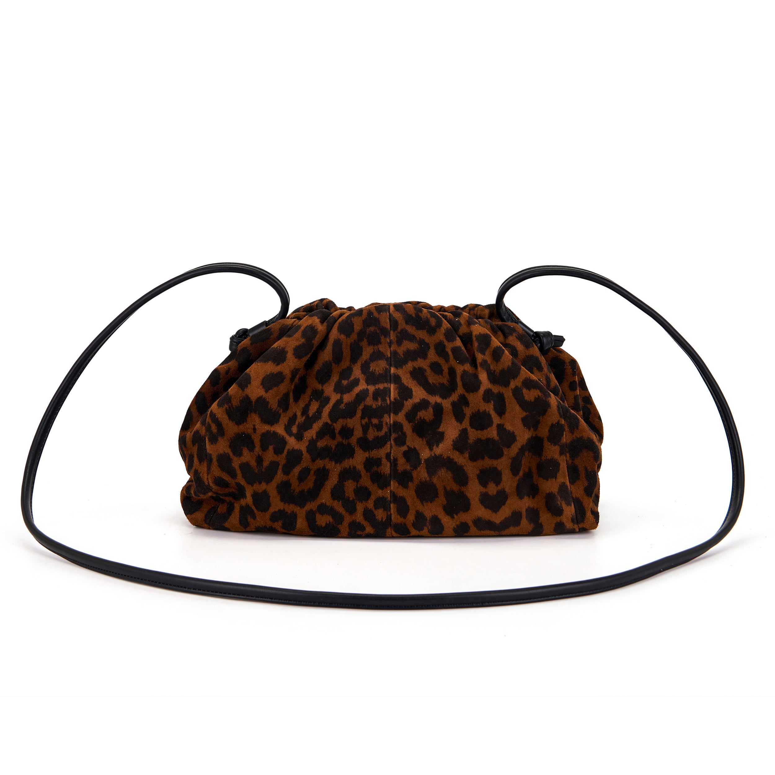 La Carrie Capsule sac bandoulière léopard suède marron
