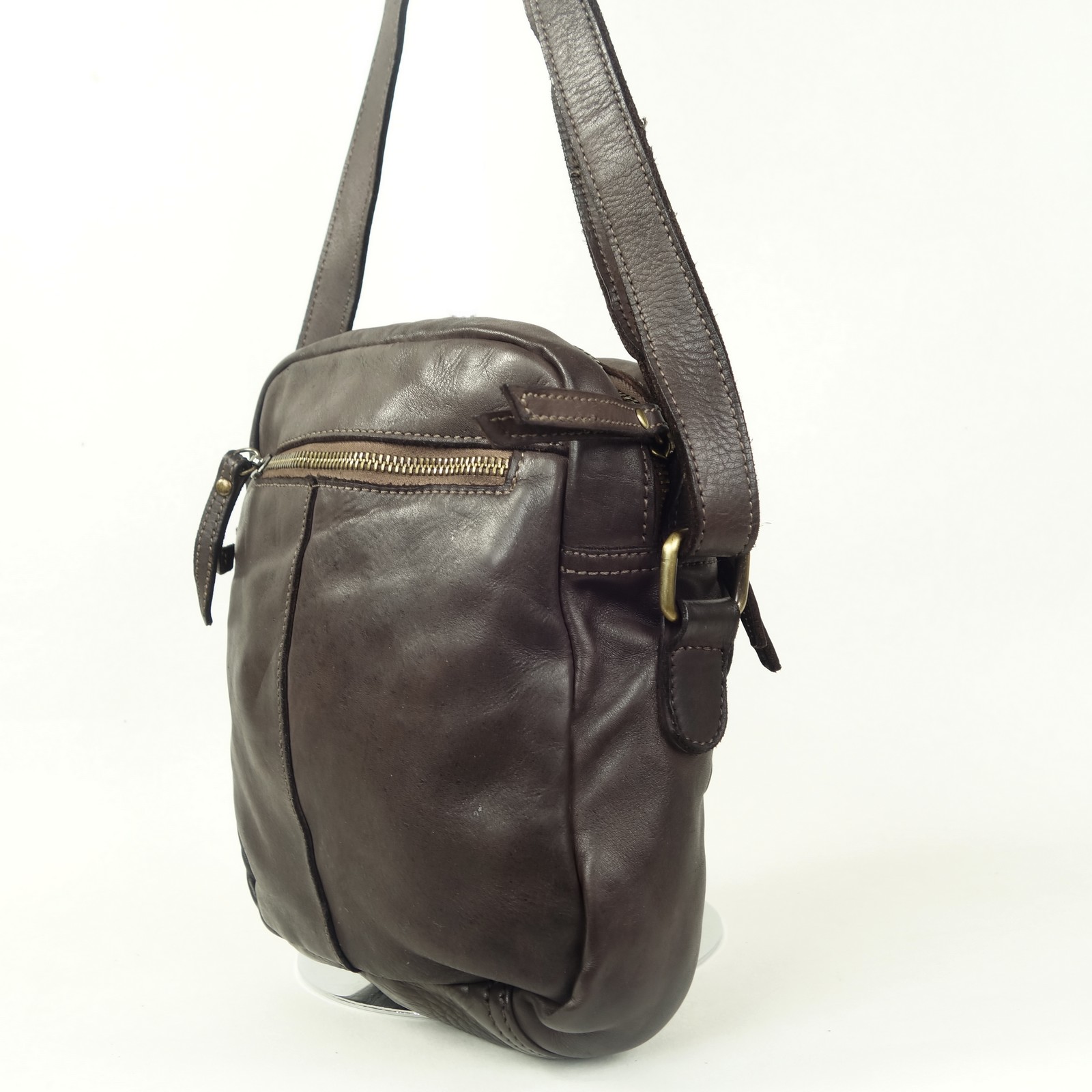 Collection Esprit Cuir Nino sacoche cuir marron foncé homme