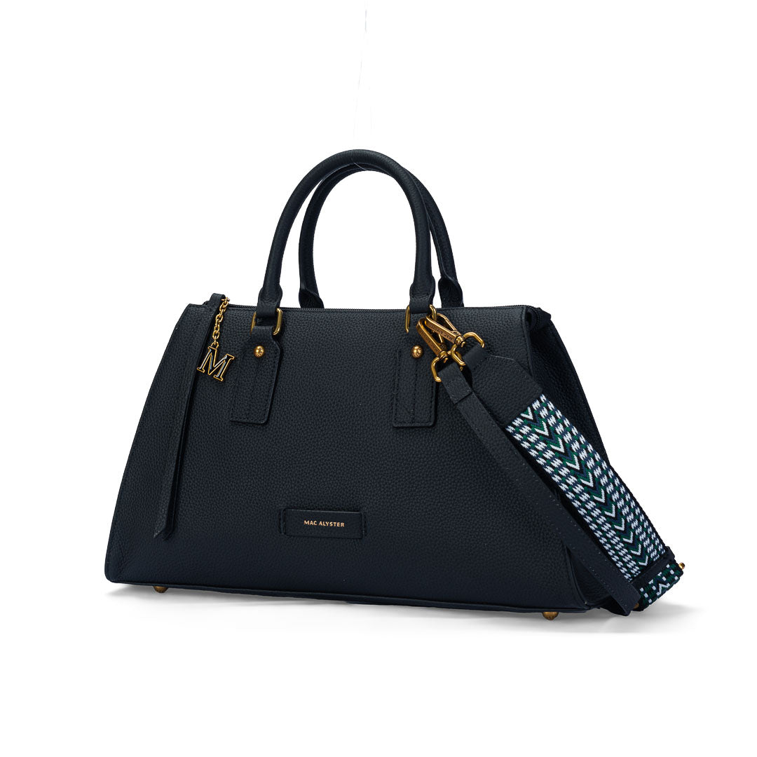 Mac Alyster Giulia Sac Porté Main Cuir Noir 36 cm