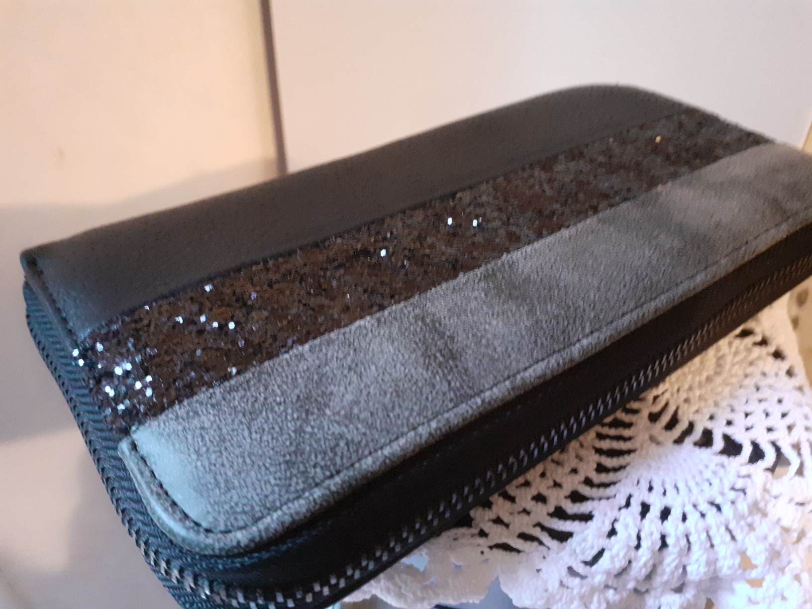 Gallantry Accessoires compagnon long gris noir paillettes 20 cm