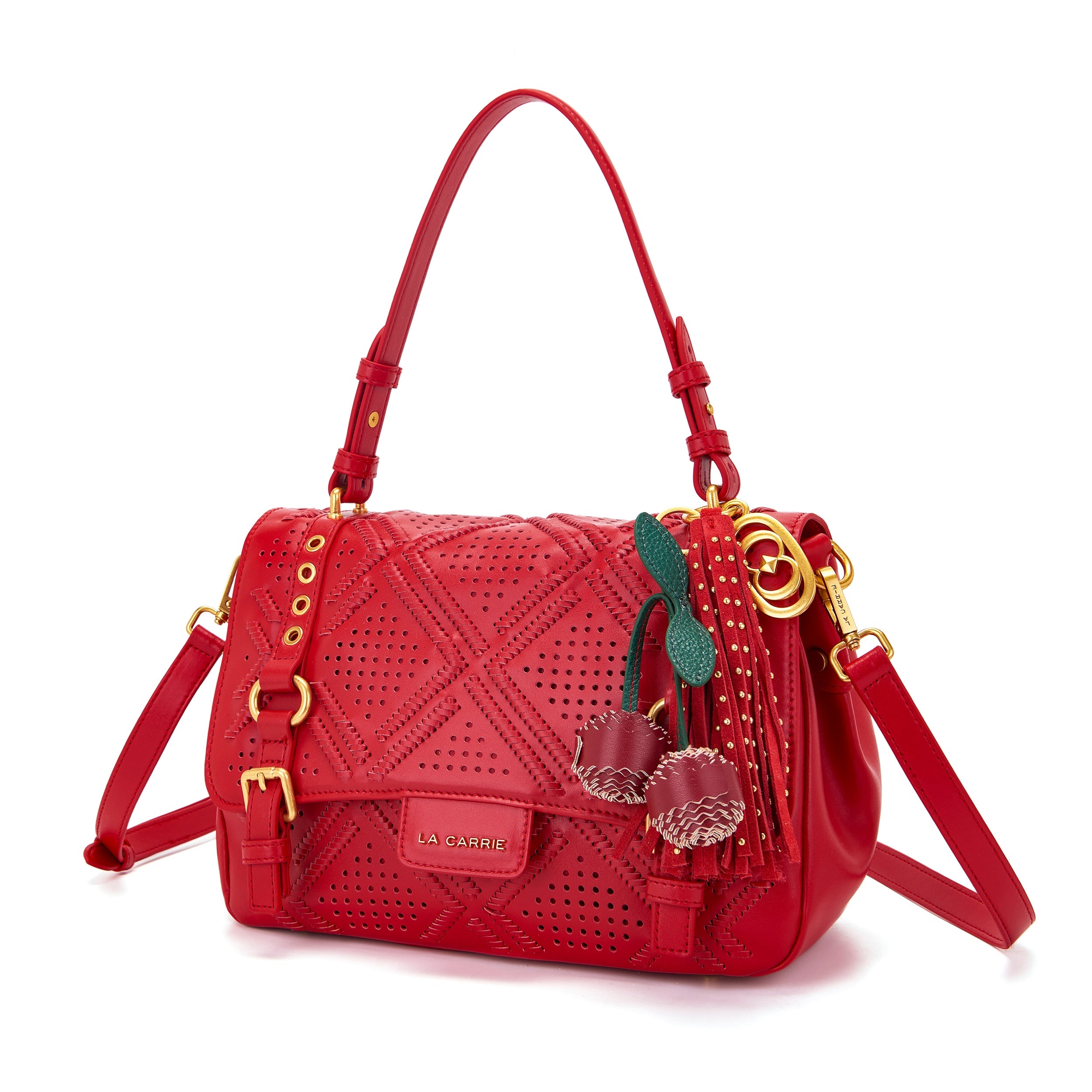 La Carrie Atena Labyrinth sac cabas rouge 30x16x18cm