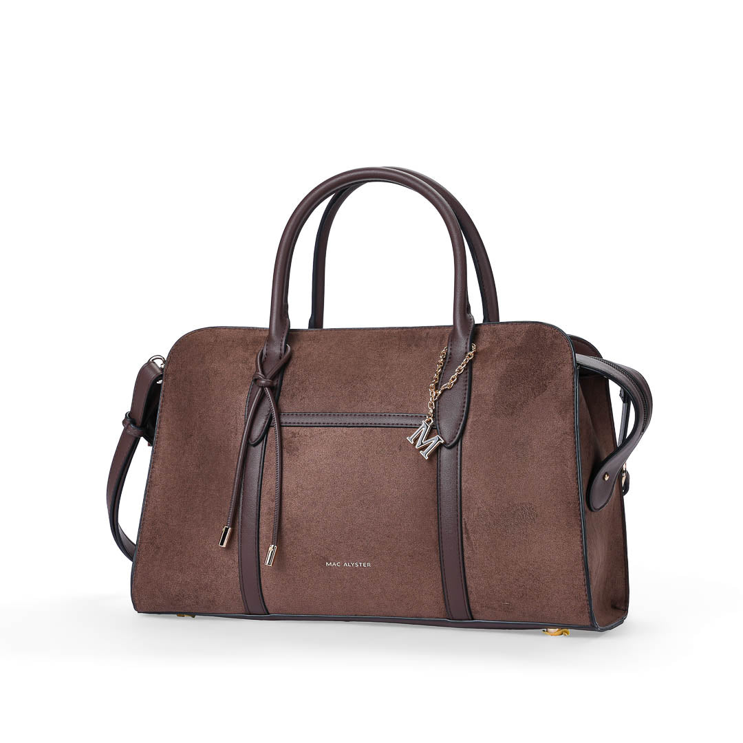 MAC ALYSTER DUNEA sac à main chocolat bandoulière 36 cm