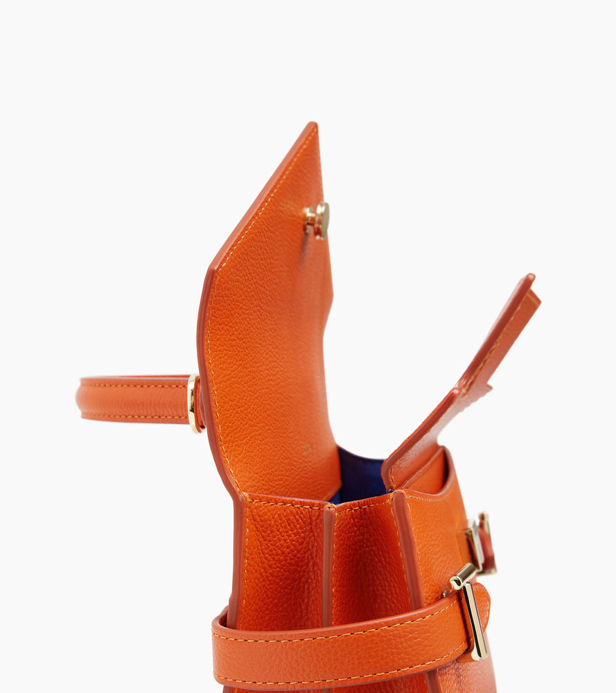 Le Tanneur Emilie petit sac à main cuir grainé double rabat