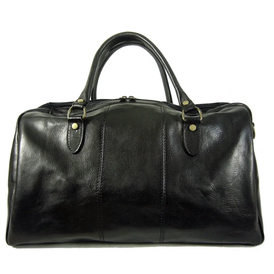 Collection Esprit Cuir VIENNA sac de voyage noir cuir