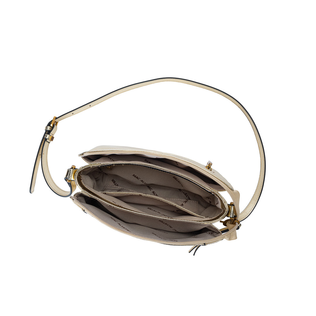 Mac Alyster Ines sac bandoulière cuir Léopard 24 cm