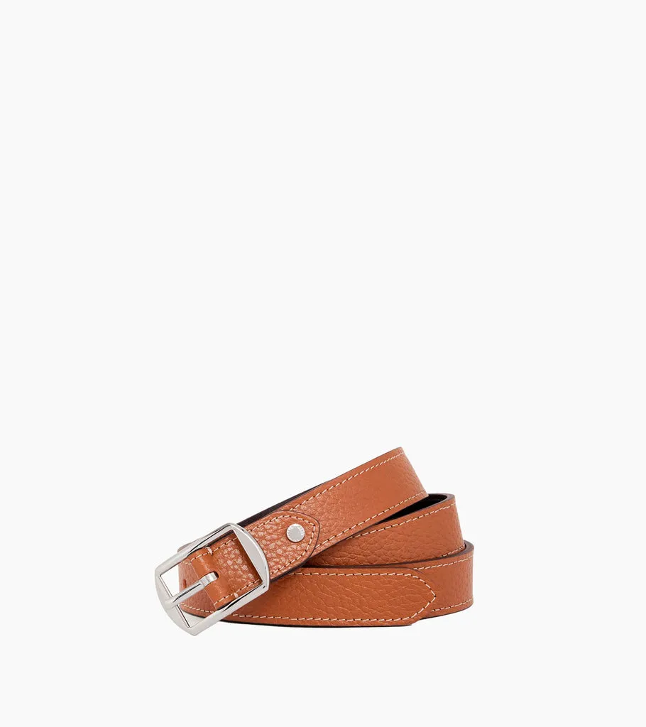 Le Tanneur ceinture cuir grainé réversible boucle carrée