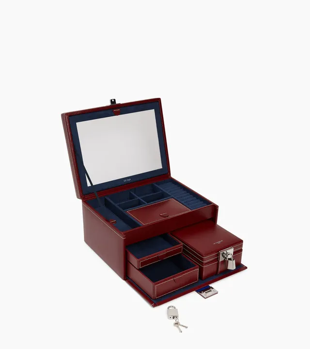 Le Tanneur Boite bijoux grande cuir rouge revolution