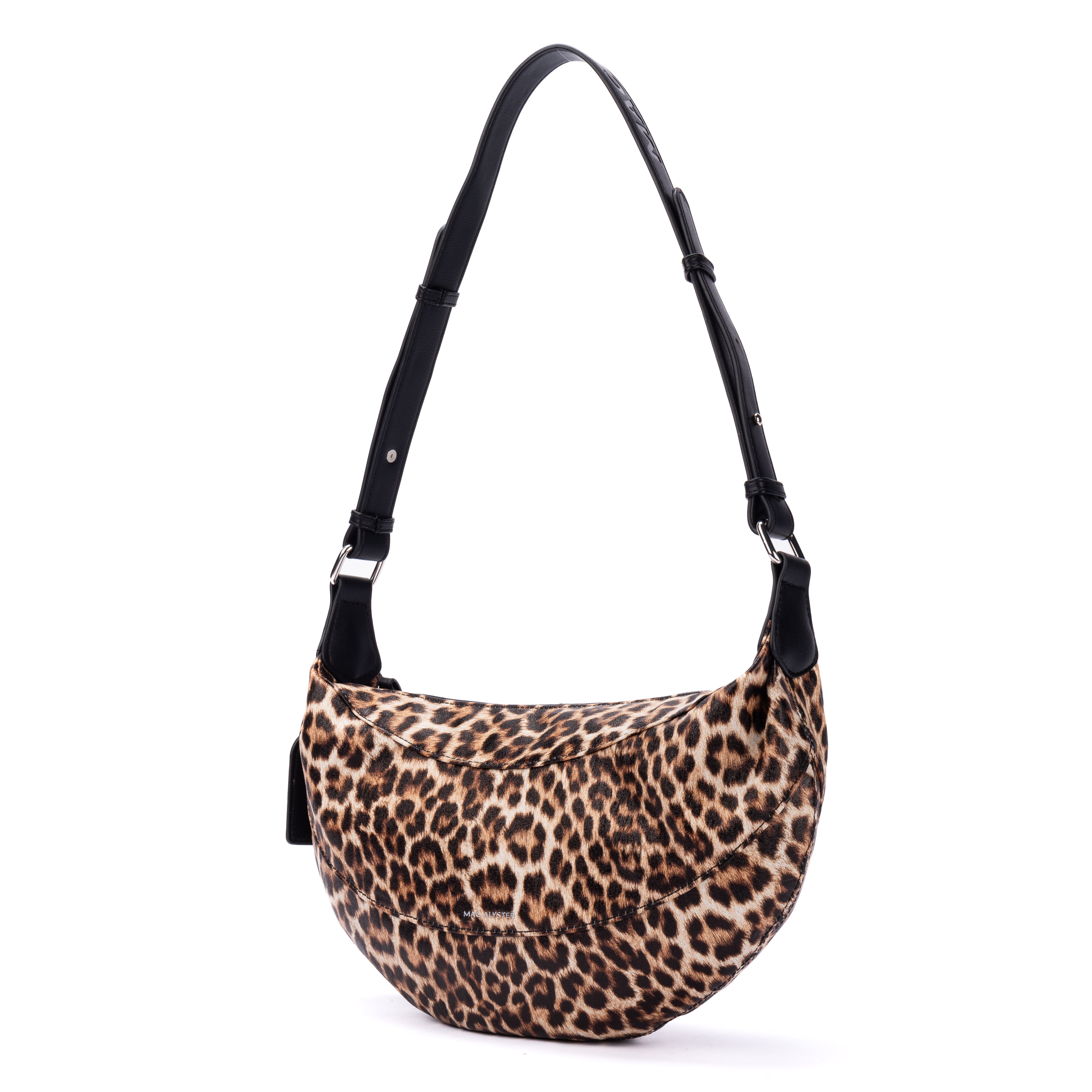 MAC ALYSTER Capsule Léopard sac demi-lune Noir léger