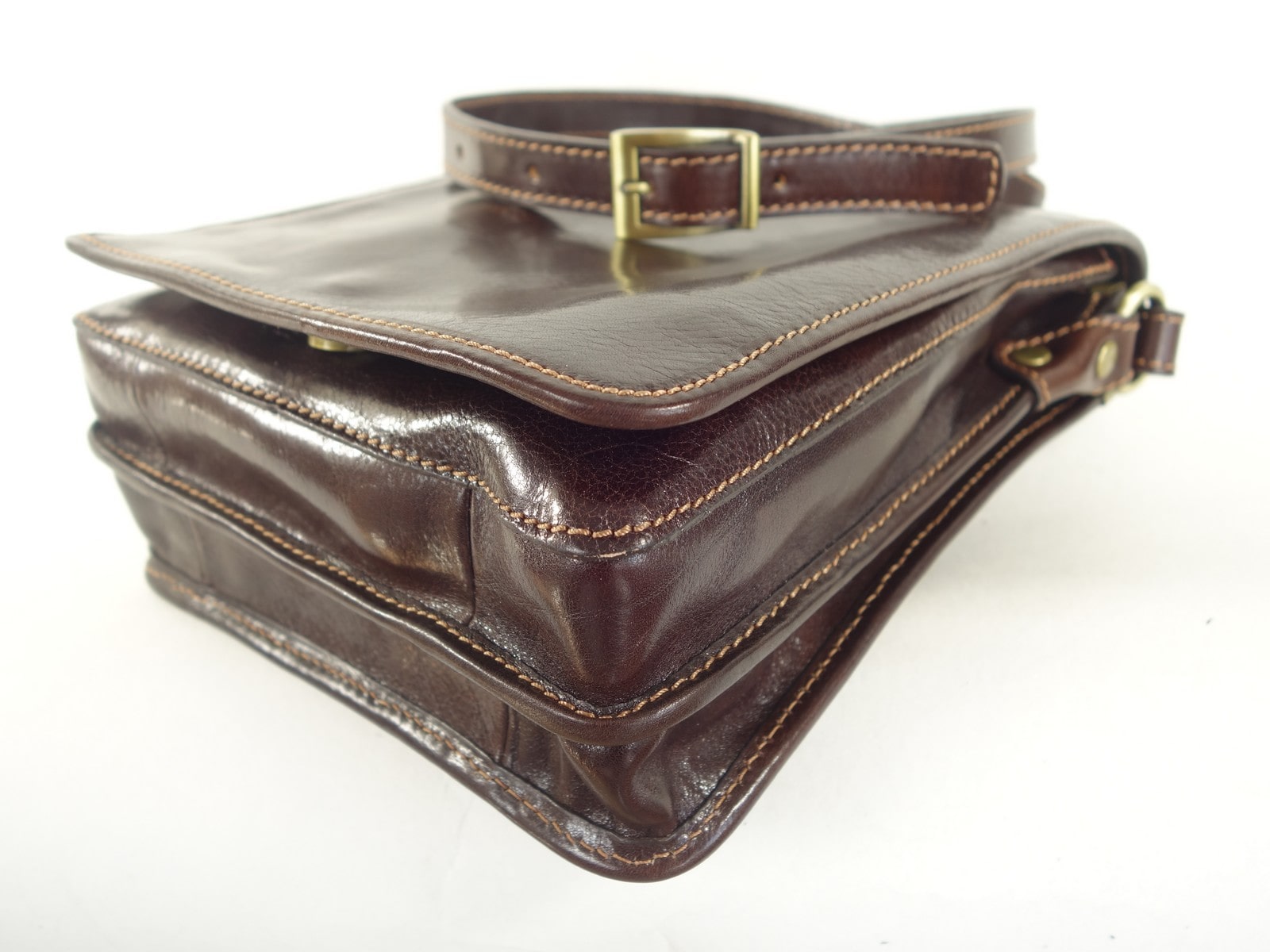 Collection Esprit Cuir Milano besace bandoulière brun cuir homme