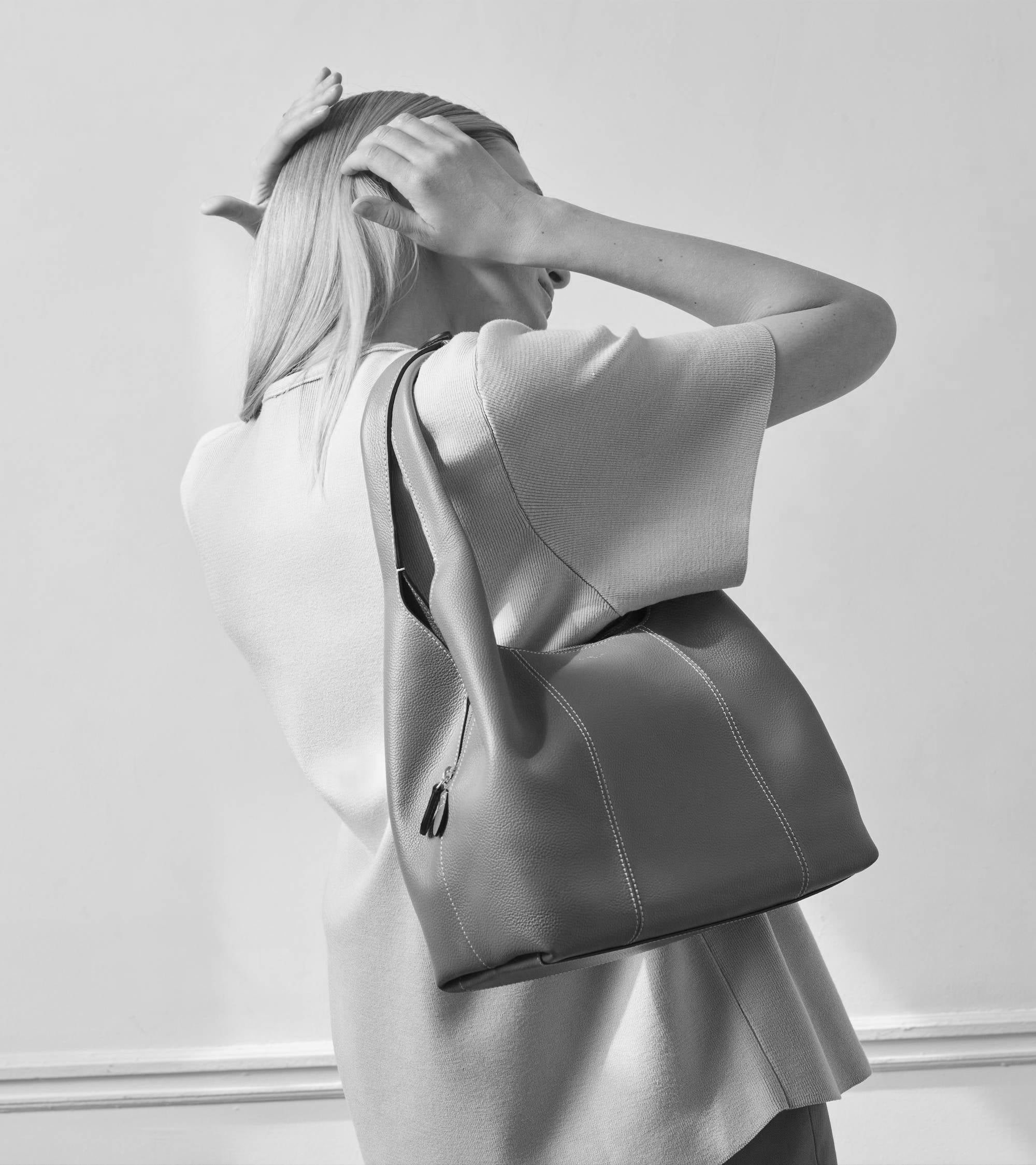 Le Tanneur Juliette sac épaule moyen cuir noir
