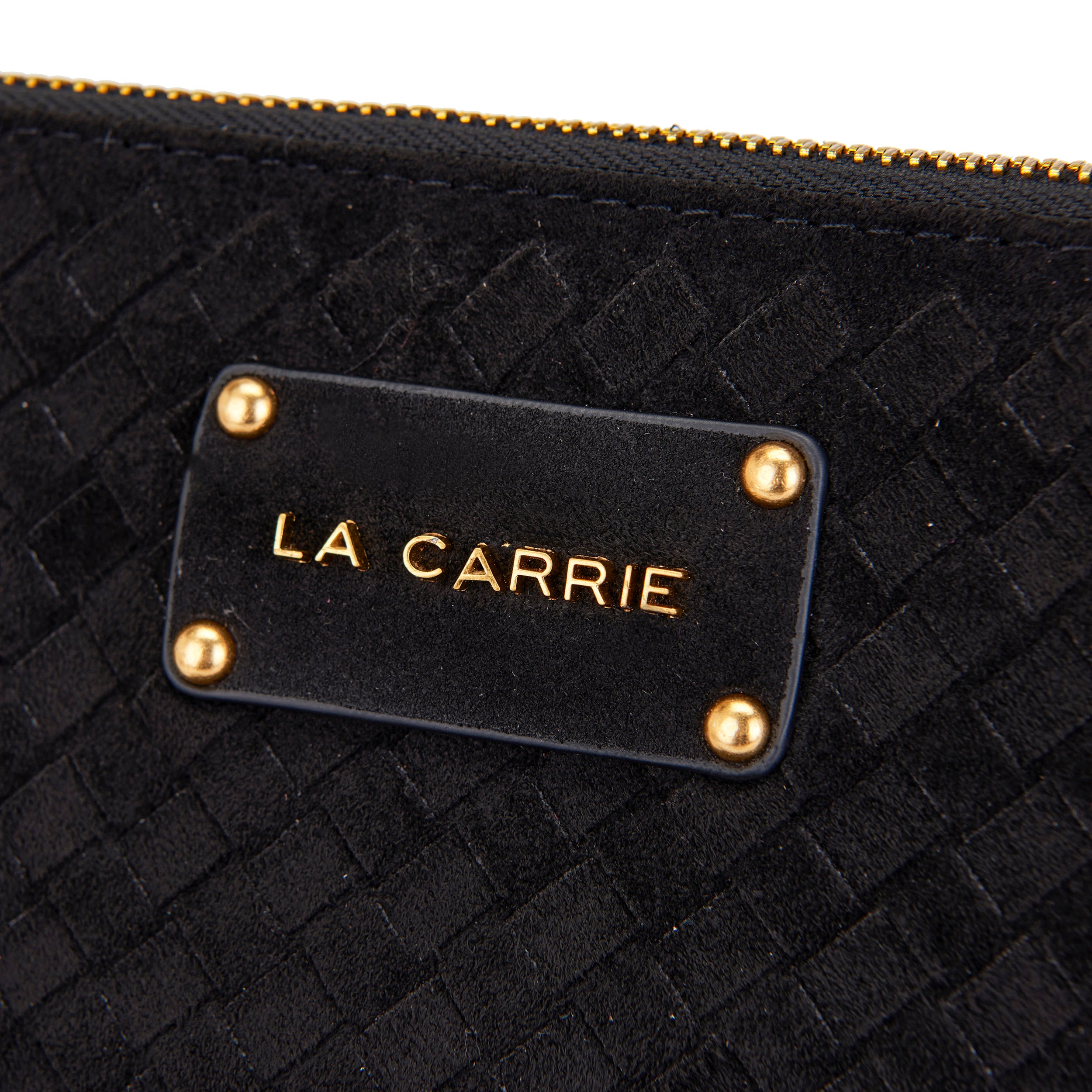 La Carrie Capsule sac bandoulière noir éco-suède 25x22 cm