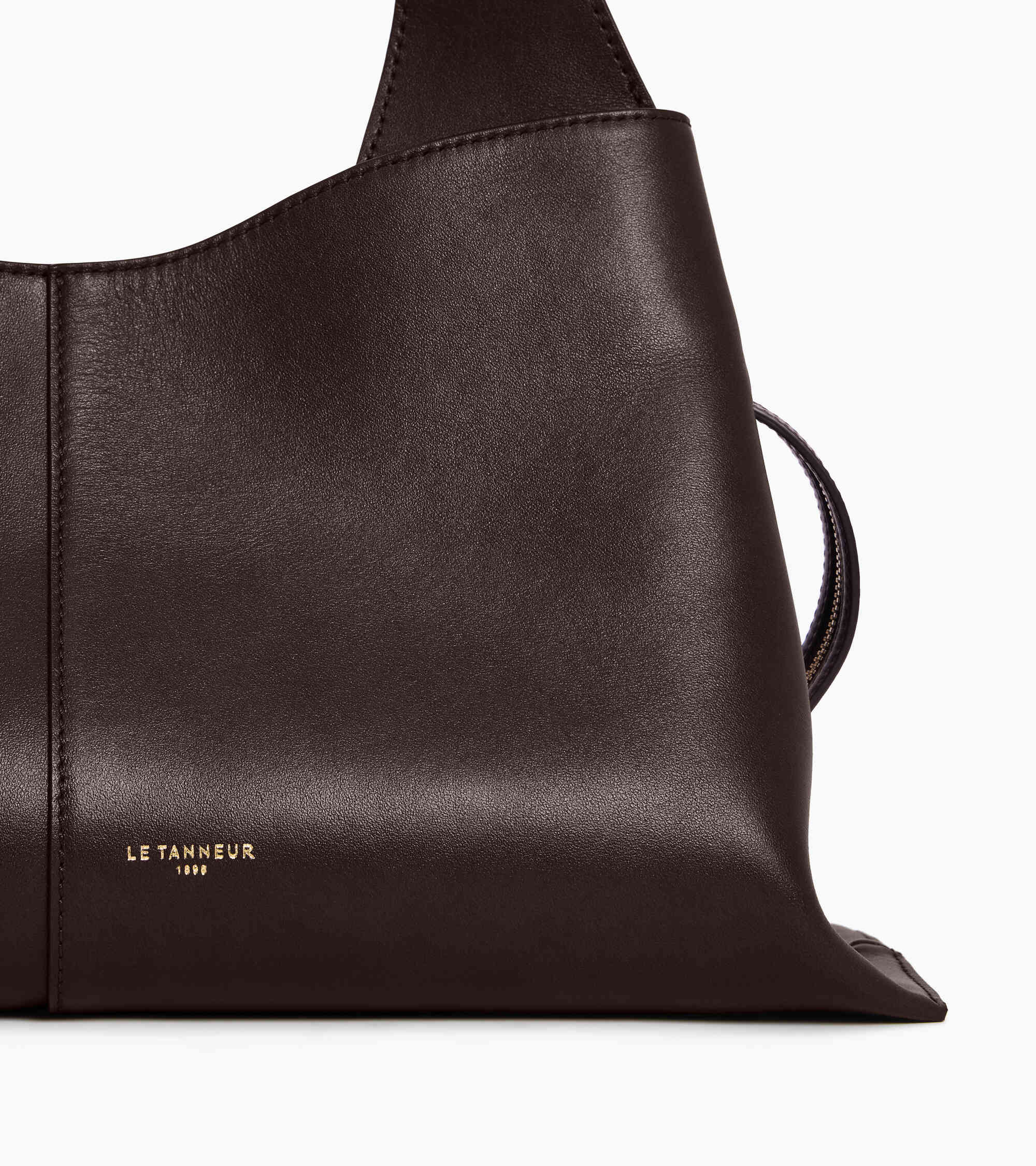 Le Tanneur Félicie petit sac à main cuir lisse marron arabica