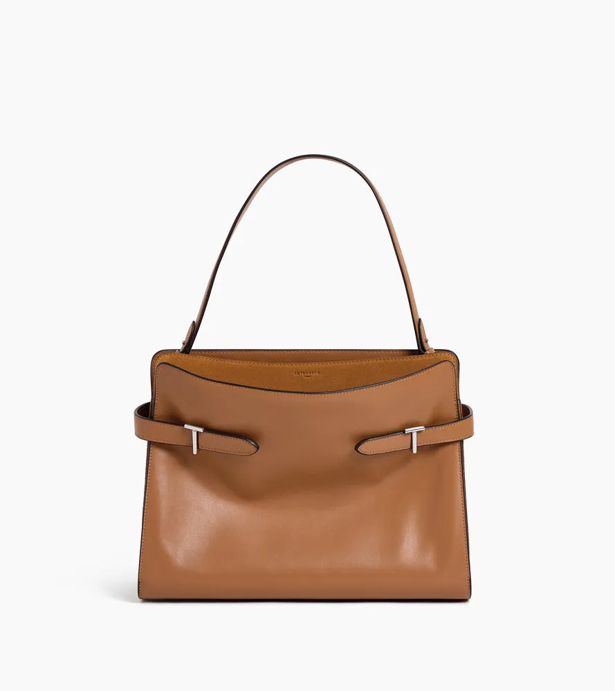 Le Tanneur Emie sac épaule cuir lisse nubuck Brown Tan