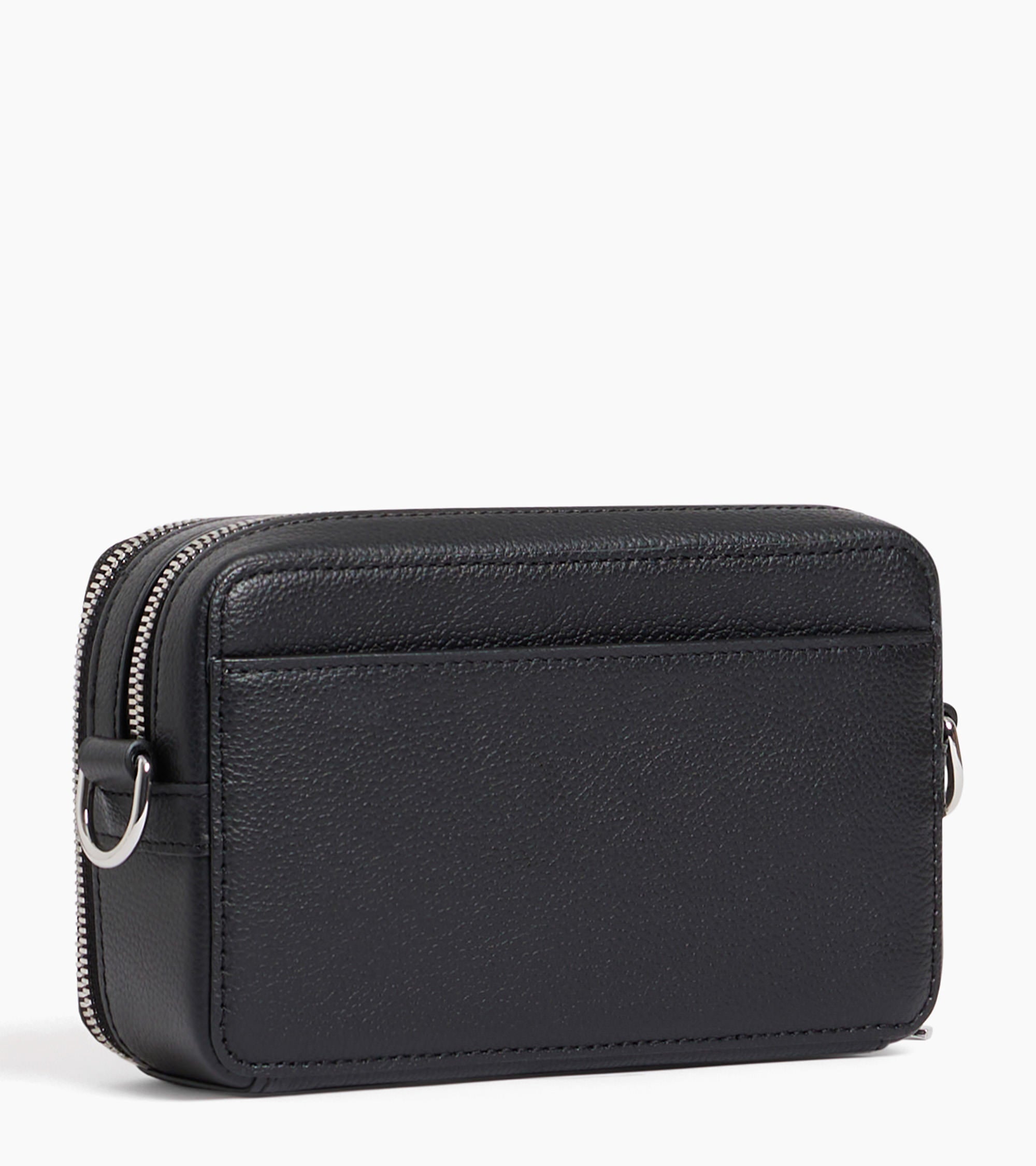 Le Tanneur Emile petite sacoche cuir grainé noir 2 zips