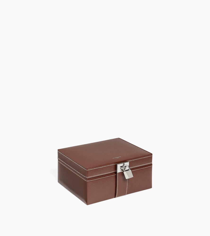 Le Tanneur Leather Goods boîte à bijoux cuir moyen modèle miroir